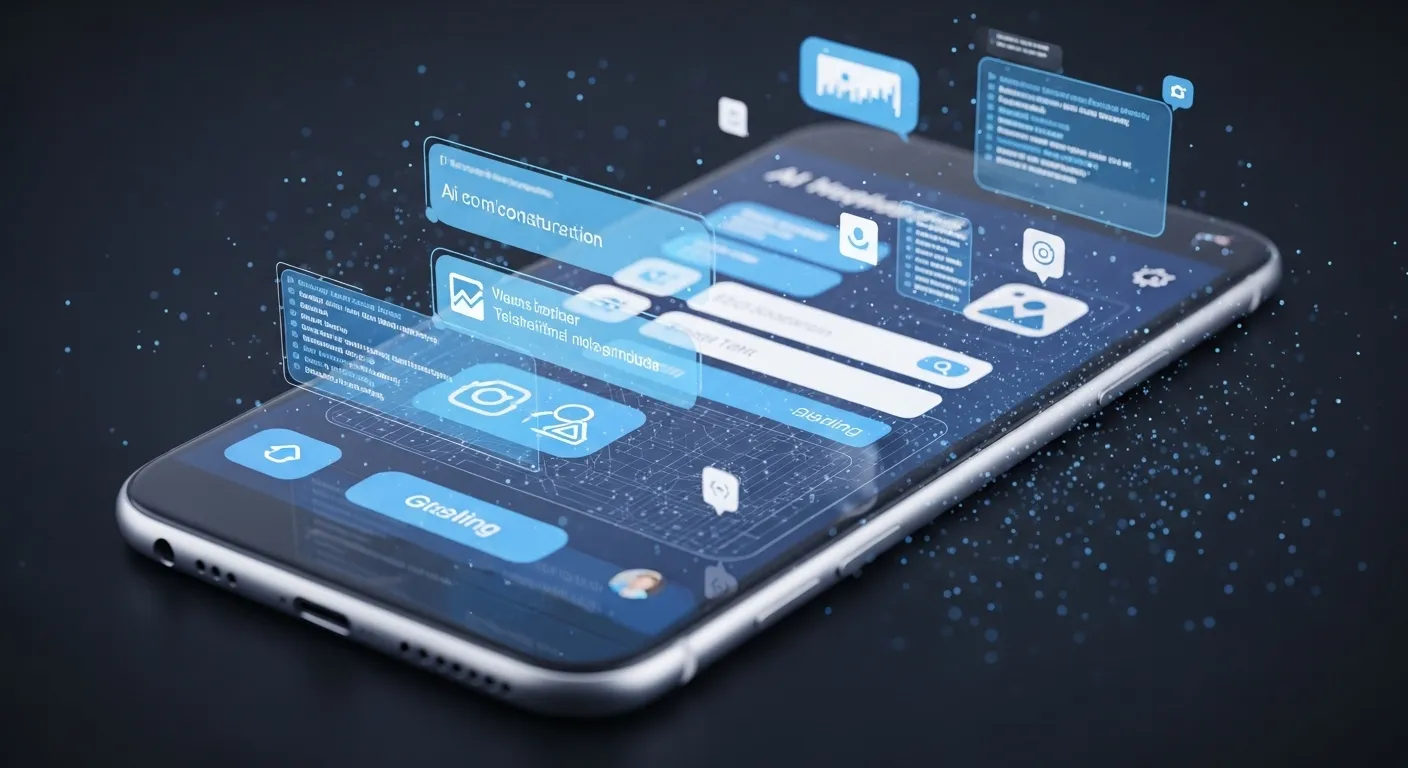 Библиотека бесконечного множества разноцветных иконок приложений, парящих в цифровом пространстве