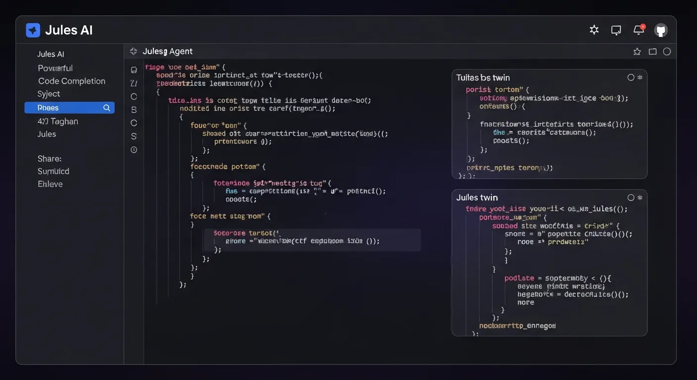 Интерфейс Jules AI в среде разработки