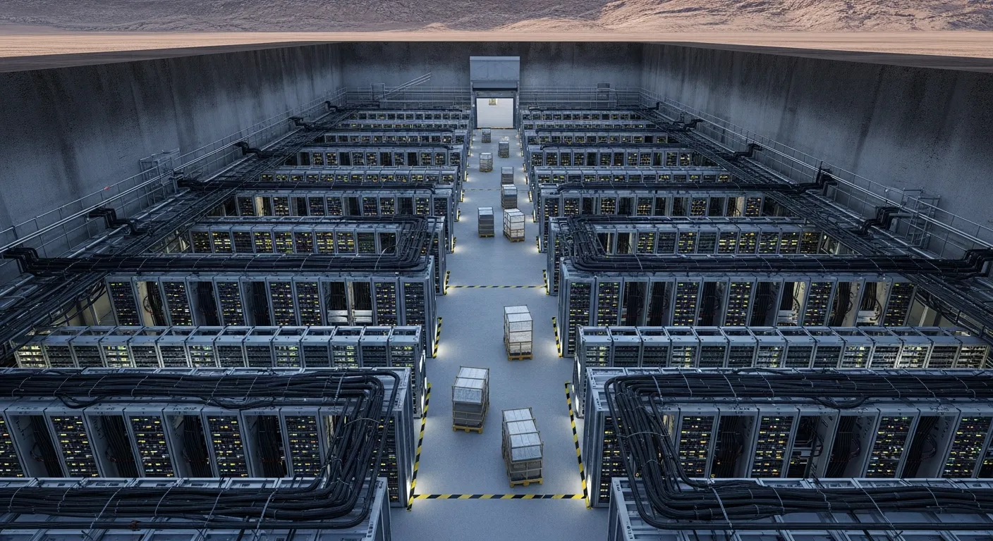 Огромная подземная ферма дата-центра