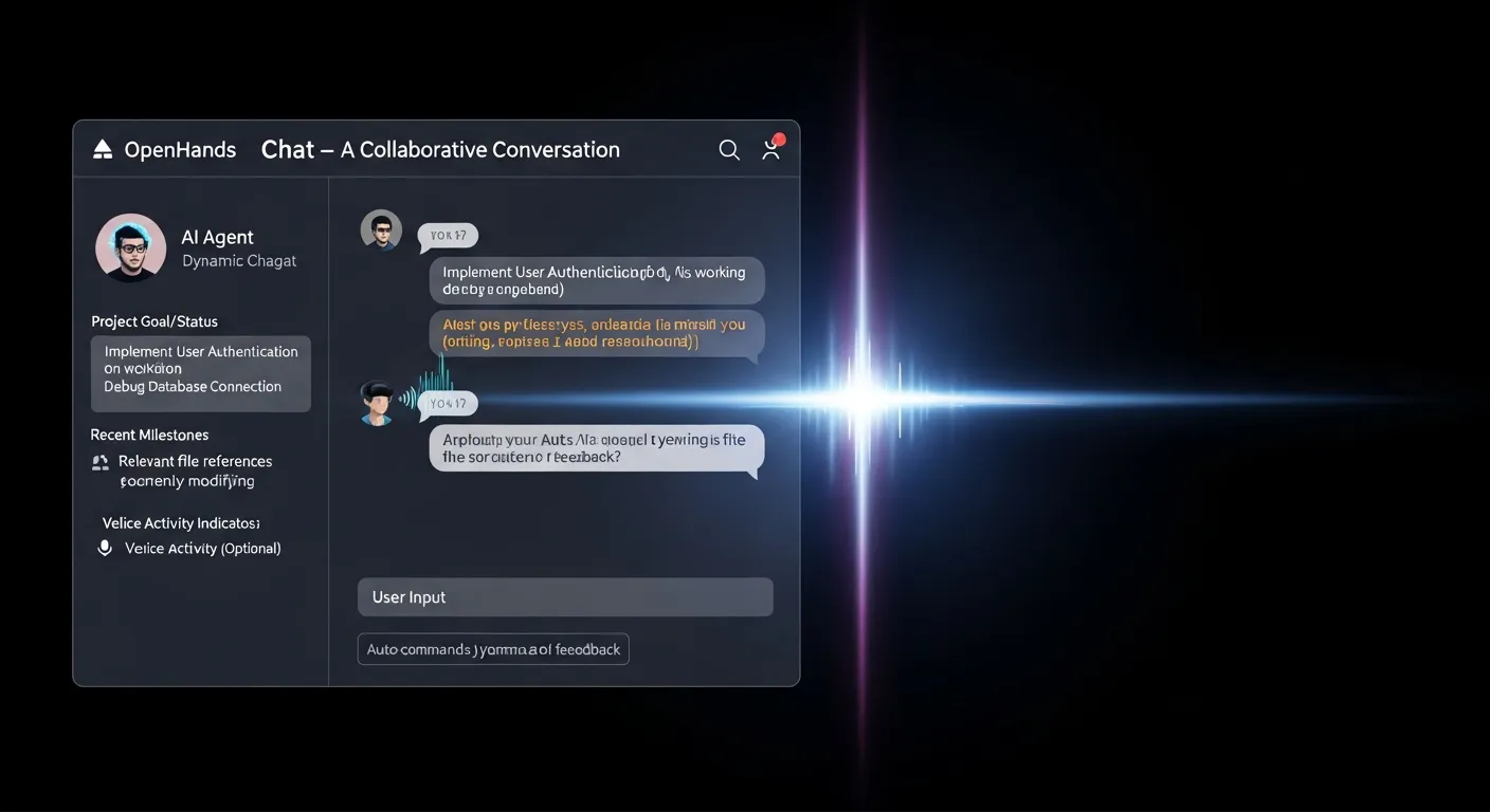 Интерфейс OpenHands с агентом, пишущим код и терминалом